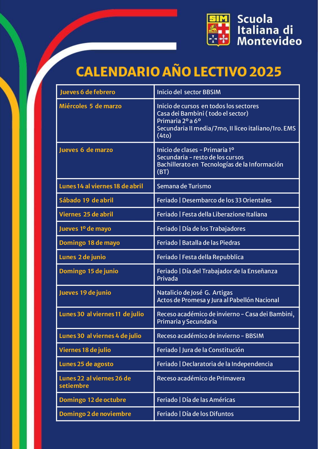 CALENDARIO LECTIVO 2025 PNG